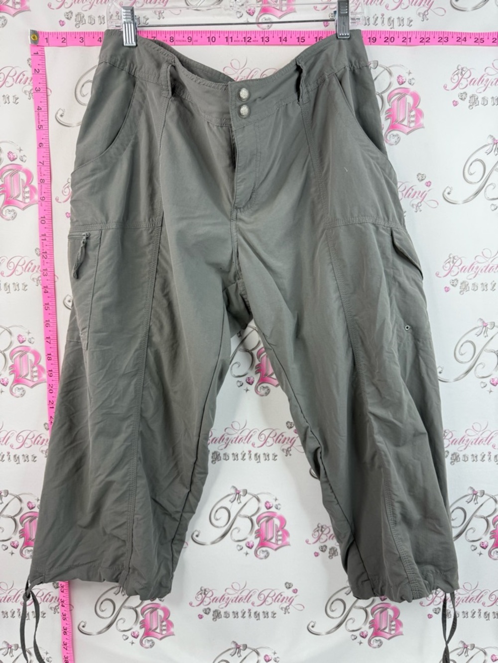 Worldwide sportsman pants capri Casual Drawstring Cargo Pants — Gray